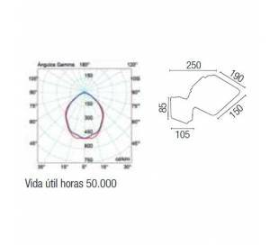 Aplique de aluminio ADO Cromo ambiente halógeno de pared