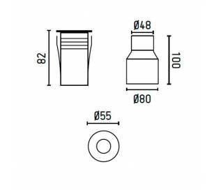 LED Einbauleuchte für Boden, Edelstahl 316 5000K - CROSBY