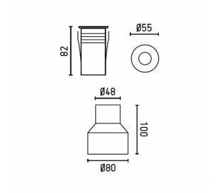 LED Einbauleuchte für Boden, Edelstahl 316 5000K - CROSBY